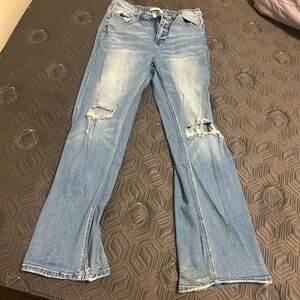 Women's Blue Distressed Jeans